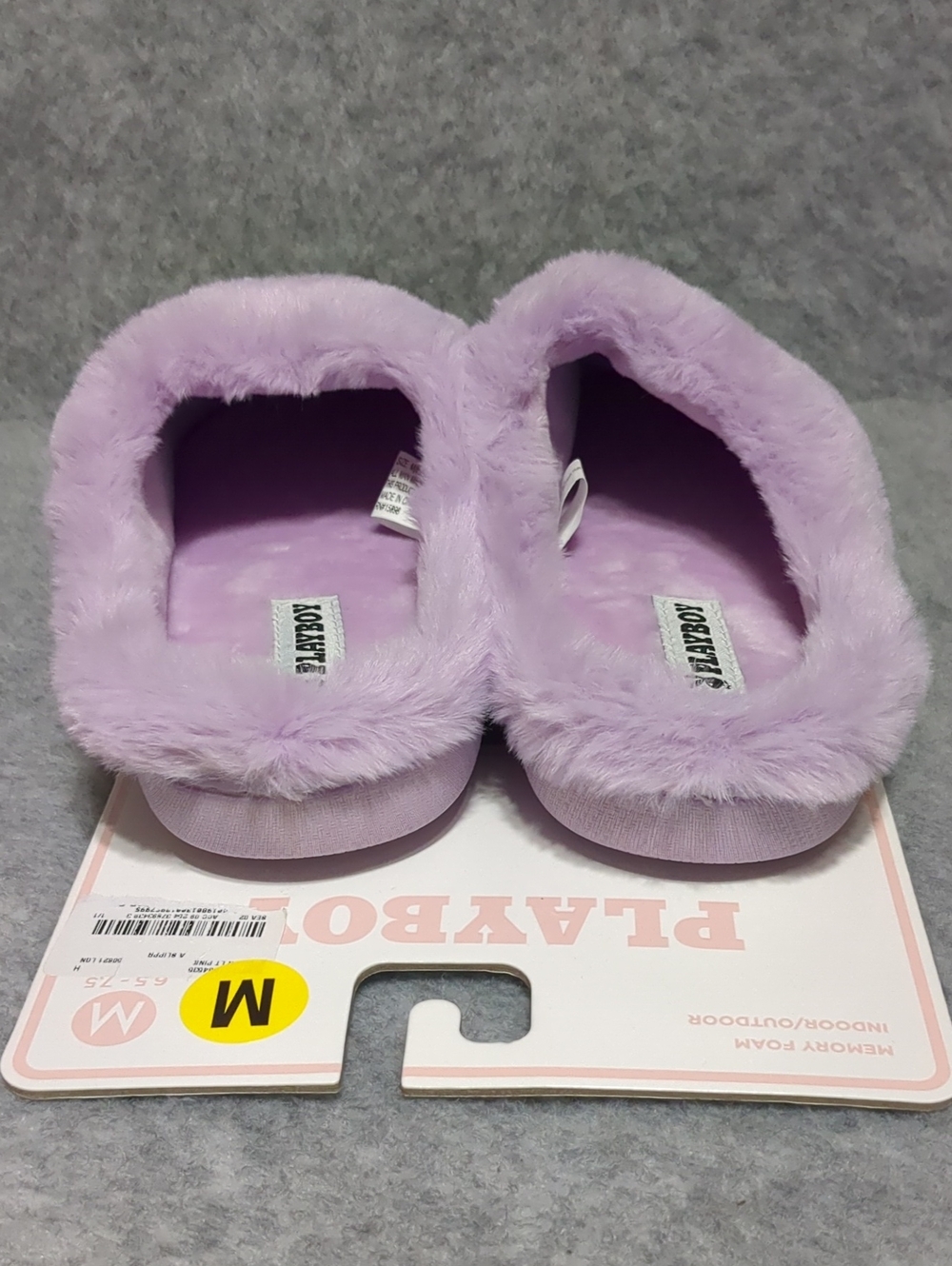 Playboy Silver Logo Bunny Heart Indoor/Outdoor Memory Foam Slippers Women's M - Picture 3 of 7